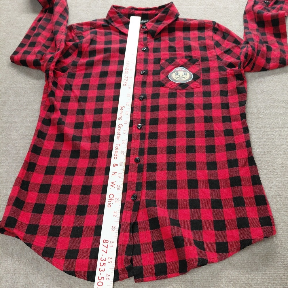 Gen.2 Ohio State Buckeyes Red Plaid Flannel Shirt Ladies Junior L 11/13 Football - Picture 5 of 10
